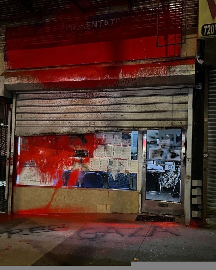 Constituents Vandalize zionist Congressman Espaillat’s Office